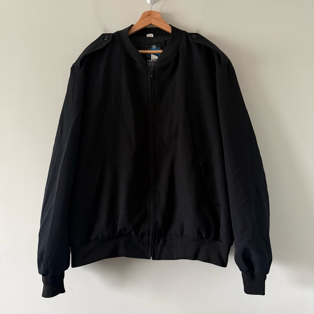 Neptune Garment Co Bomber Jacket Mens 52 L Wool Blend‎ Military Epaulet w/ Liner